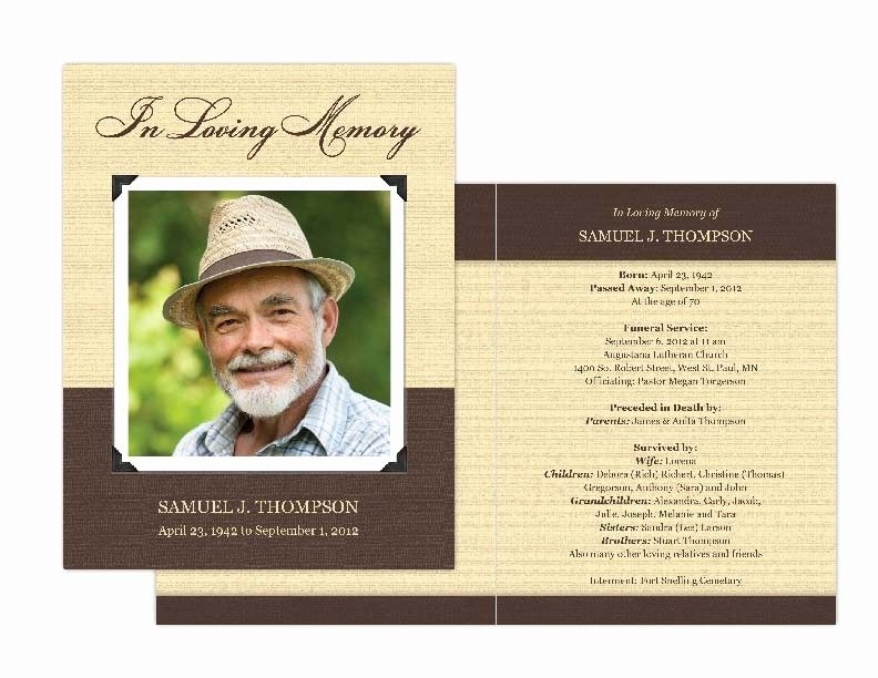 Printable Memorial Card Template Microsoft Word