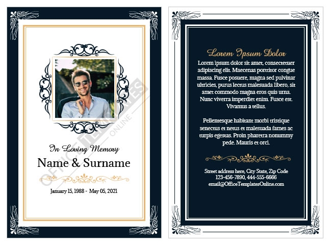 Printable Memorial Card Template Microsoft Word Printable Templates