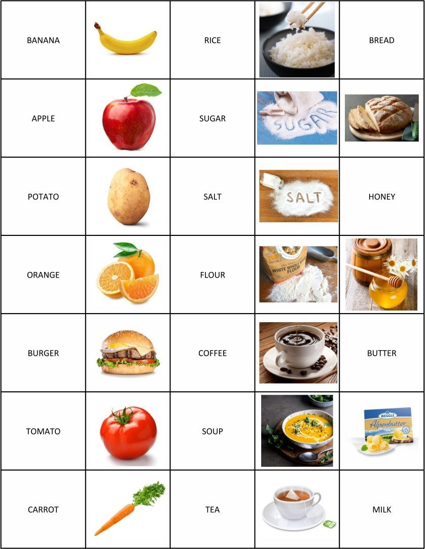 Printable Memory Matching Games Food Game Food Food Memory Games