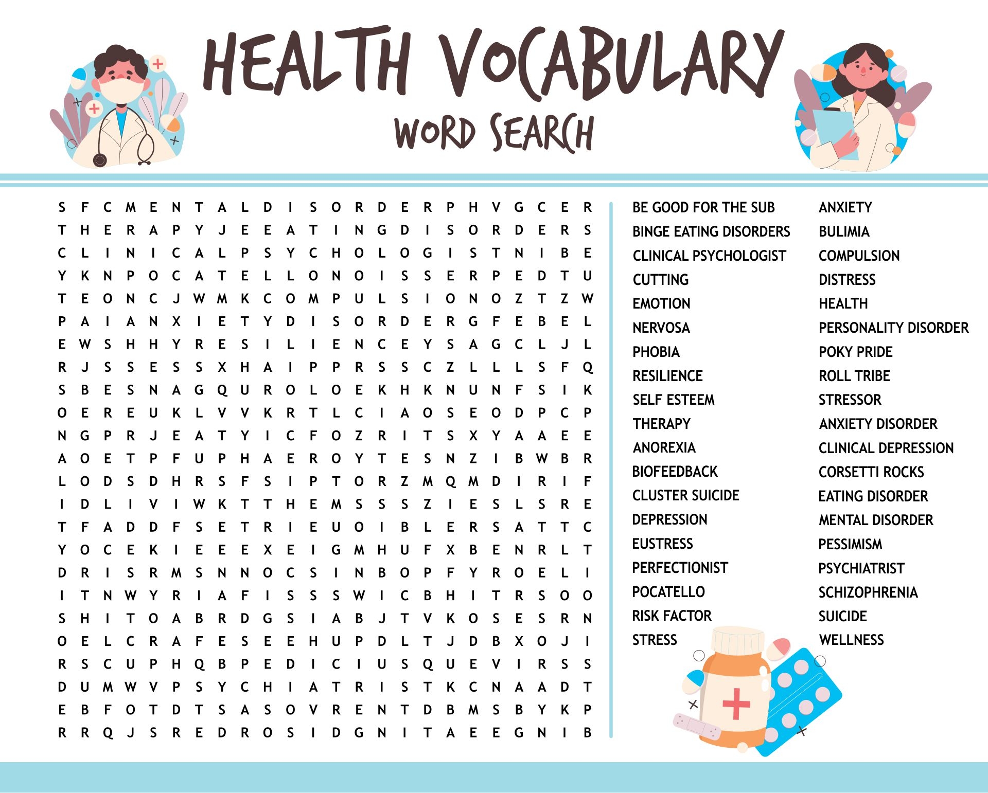 printable mental health activities