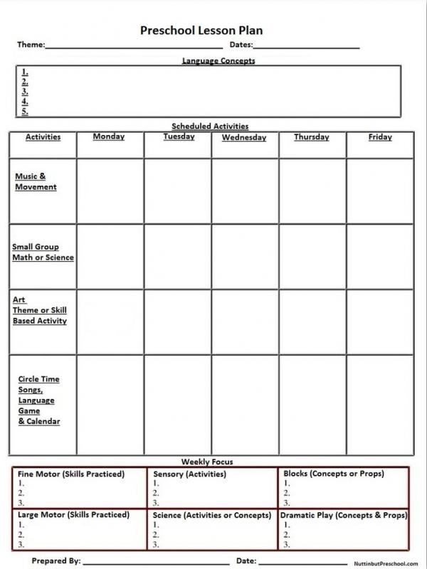 Printable Montessori Lesson Plan Template Printable Lesson Plans
