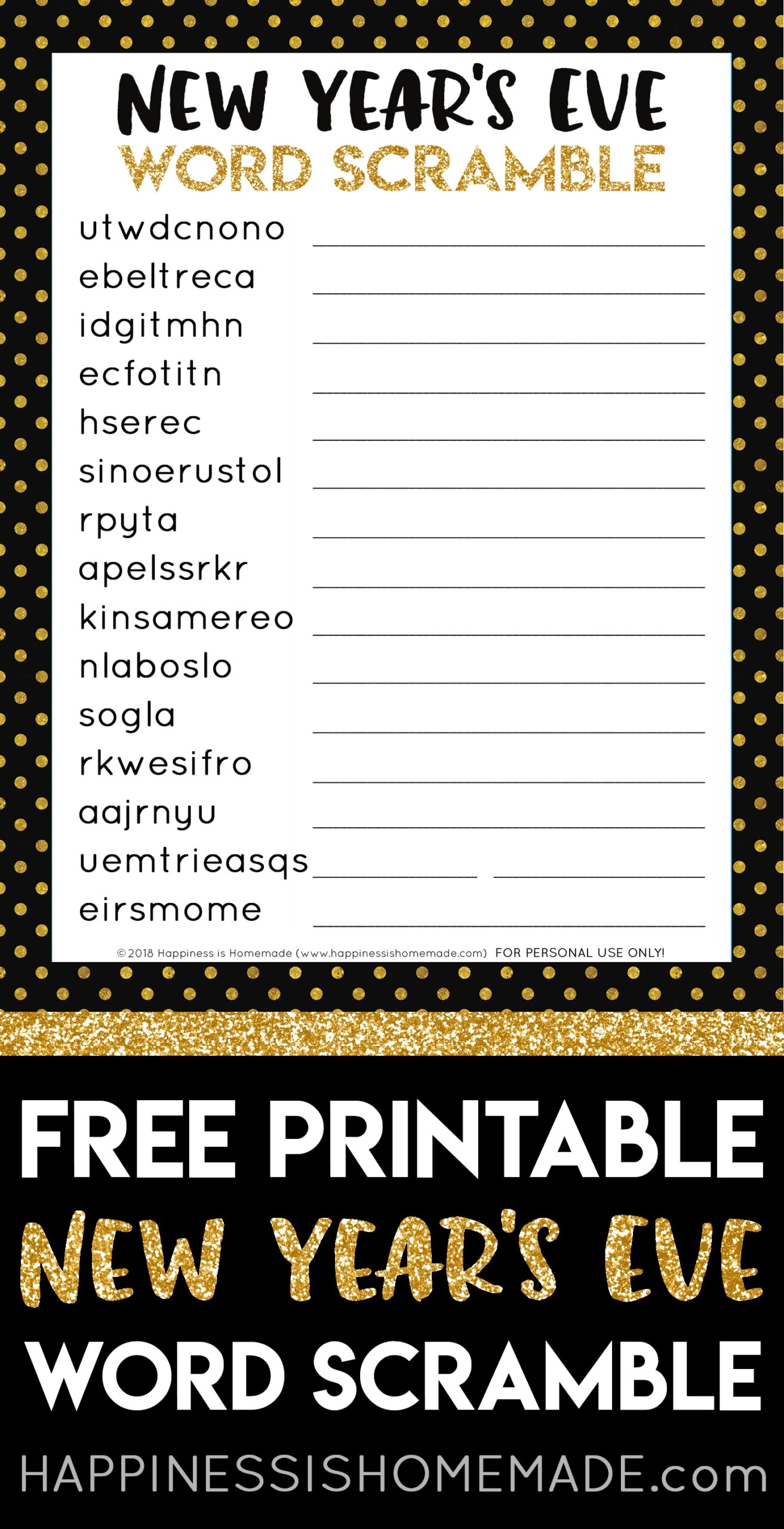 Printable New Years Activities Printable Templates