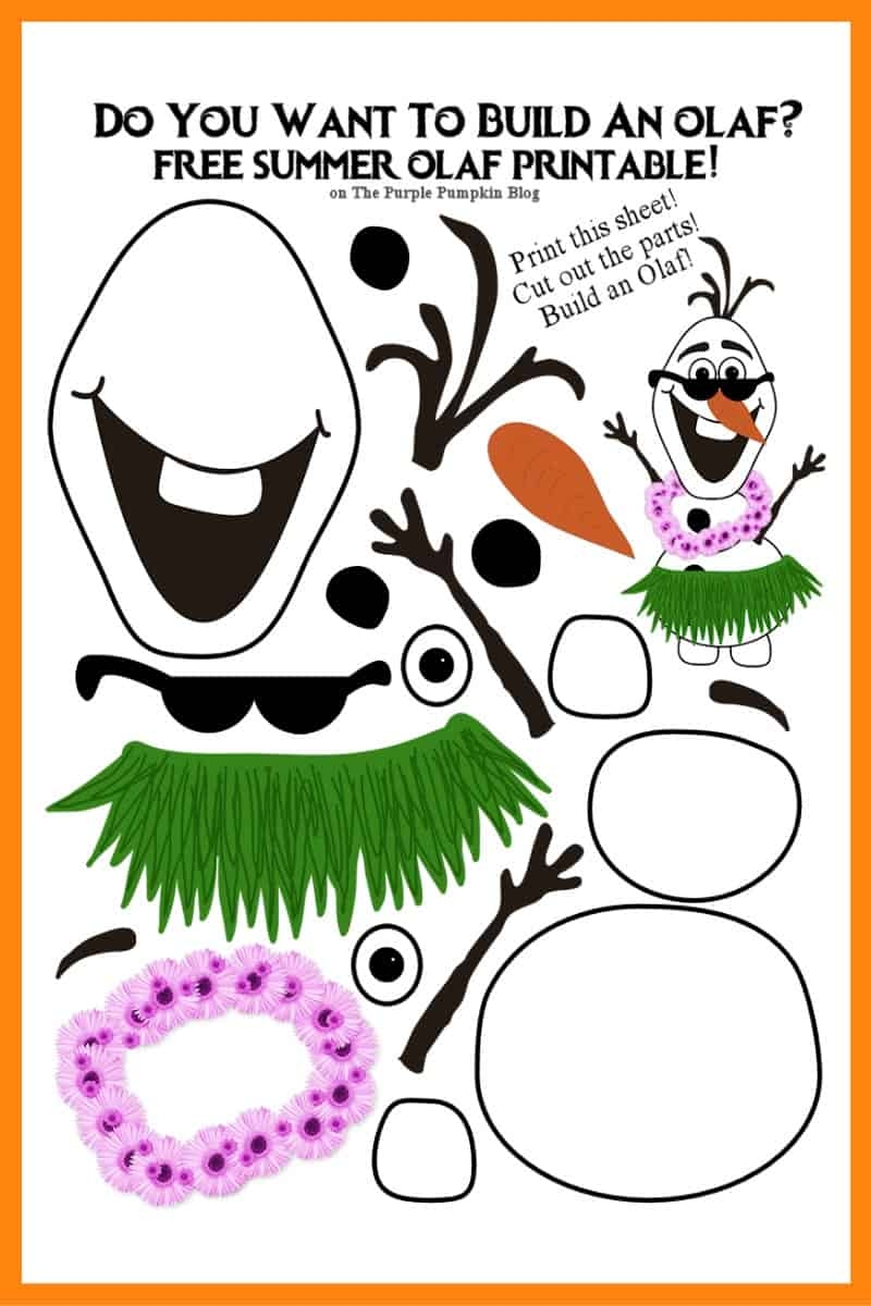 Printable Olaf Pumpkin Stencil
