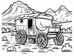 Printable Oregon Trail Adventure Coloring Page
