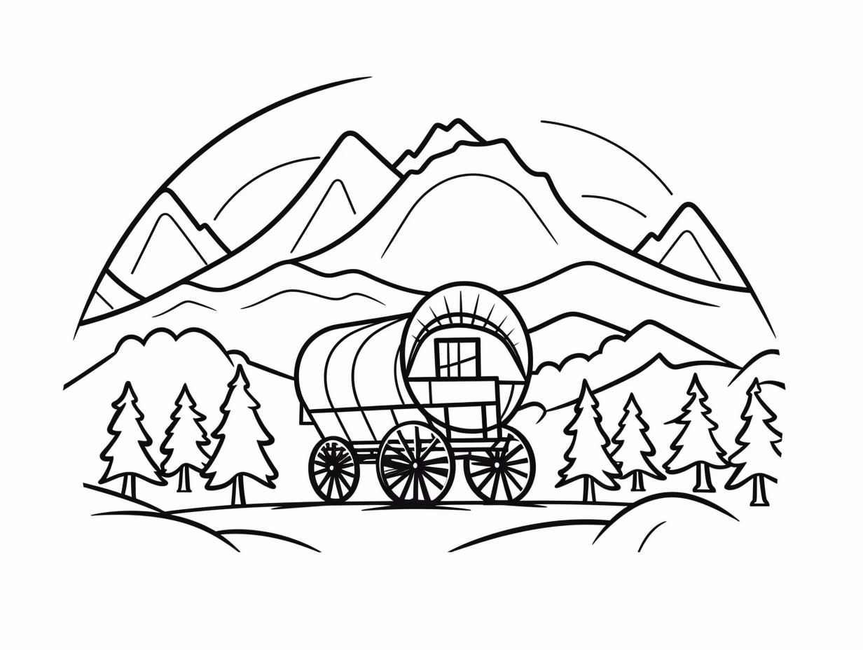 Printable Oregon Trail Adventure Coloring Page