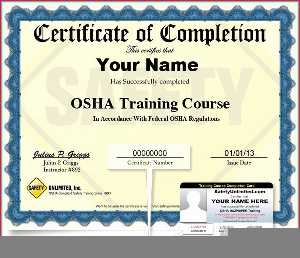 Printable Osha 30 Card Template Printable Templates