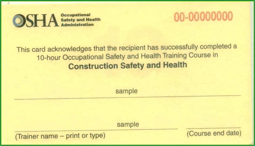 Printable Osha 30 Card Template Printable World Holiday