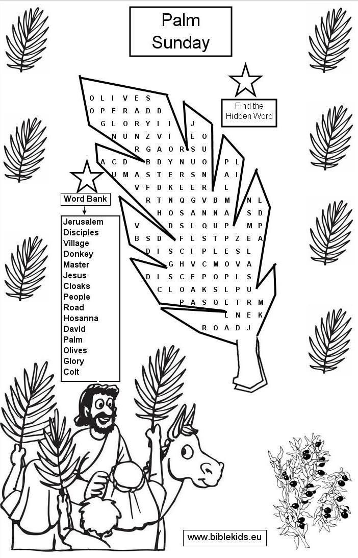 Printable Palm Sunday Story Calendar Printables