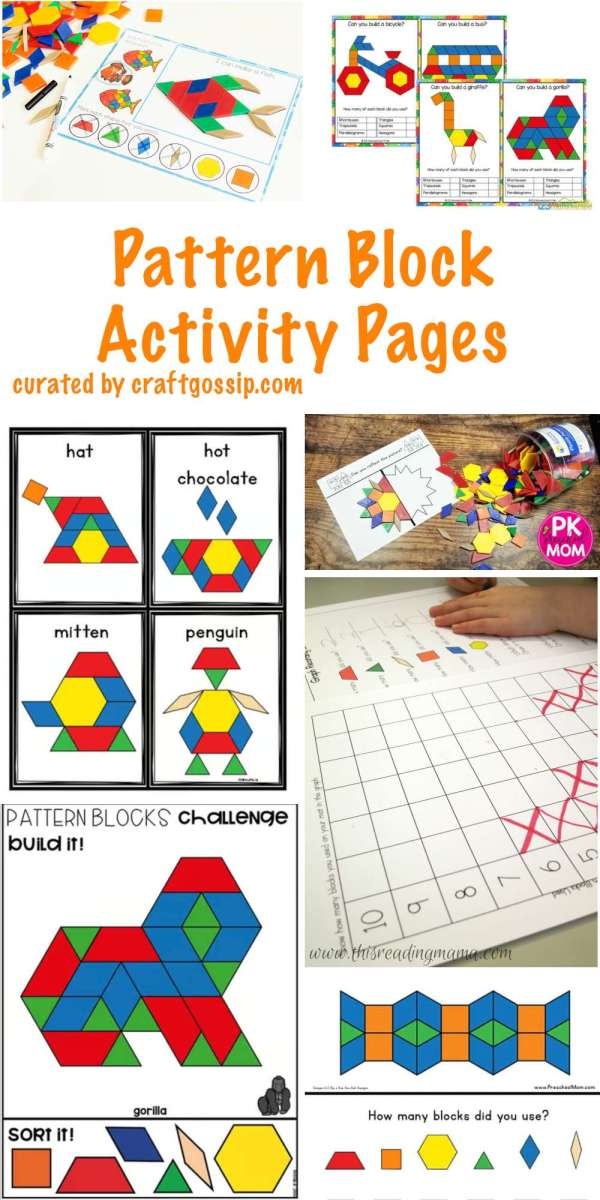 Printable Pattern Block Activities Craft Gossip Worksheets Library