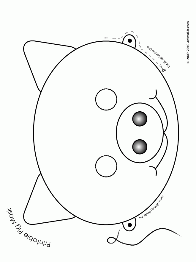 Printable Pig Mask Coloring Page Woo Jr Kids Activities 