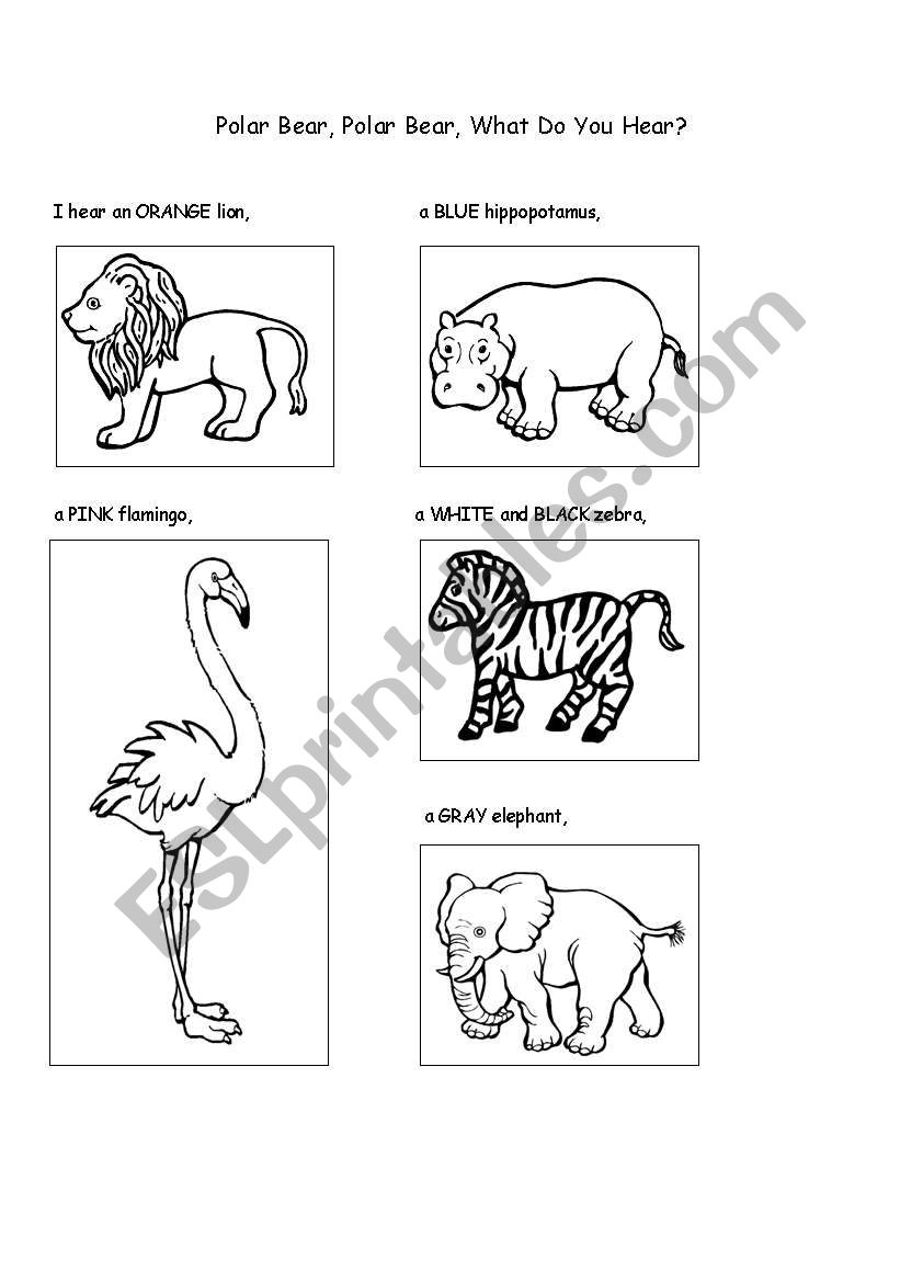 Printable Polar Bear Polar Bear What Do You Hear