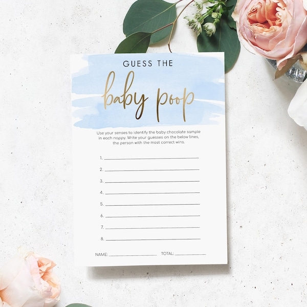 Printable Poop Baby Shower Game Etsy