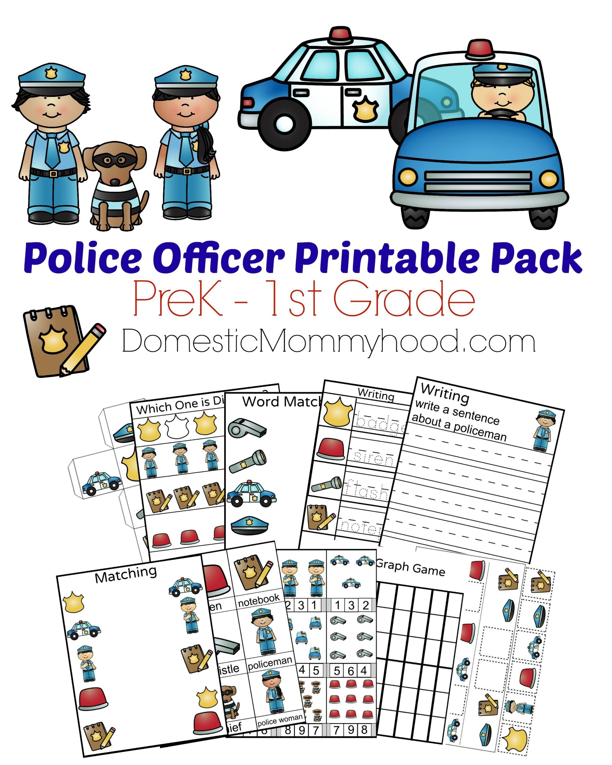 Printable Preschool Police Officer Worksheets