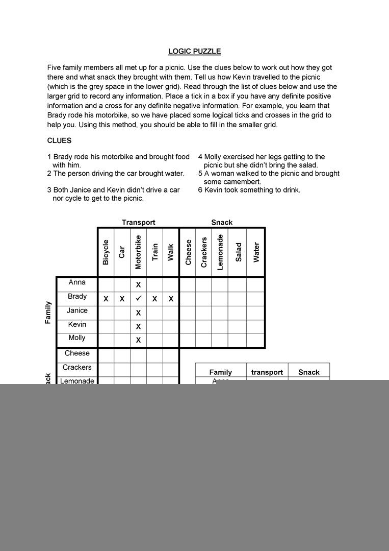 Printable Puzzles For Adults Logic Puzzle Template Pdf Puzzles 