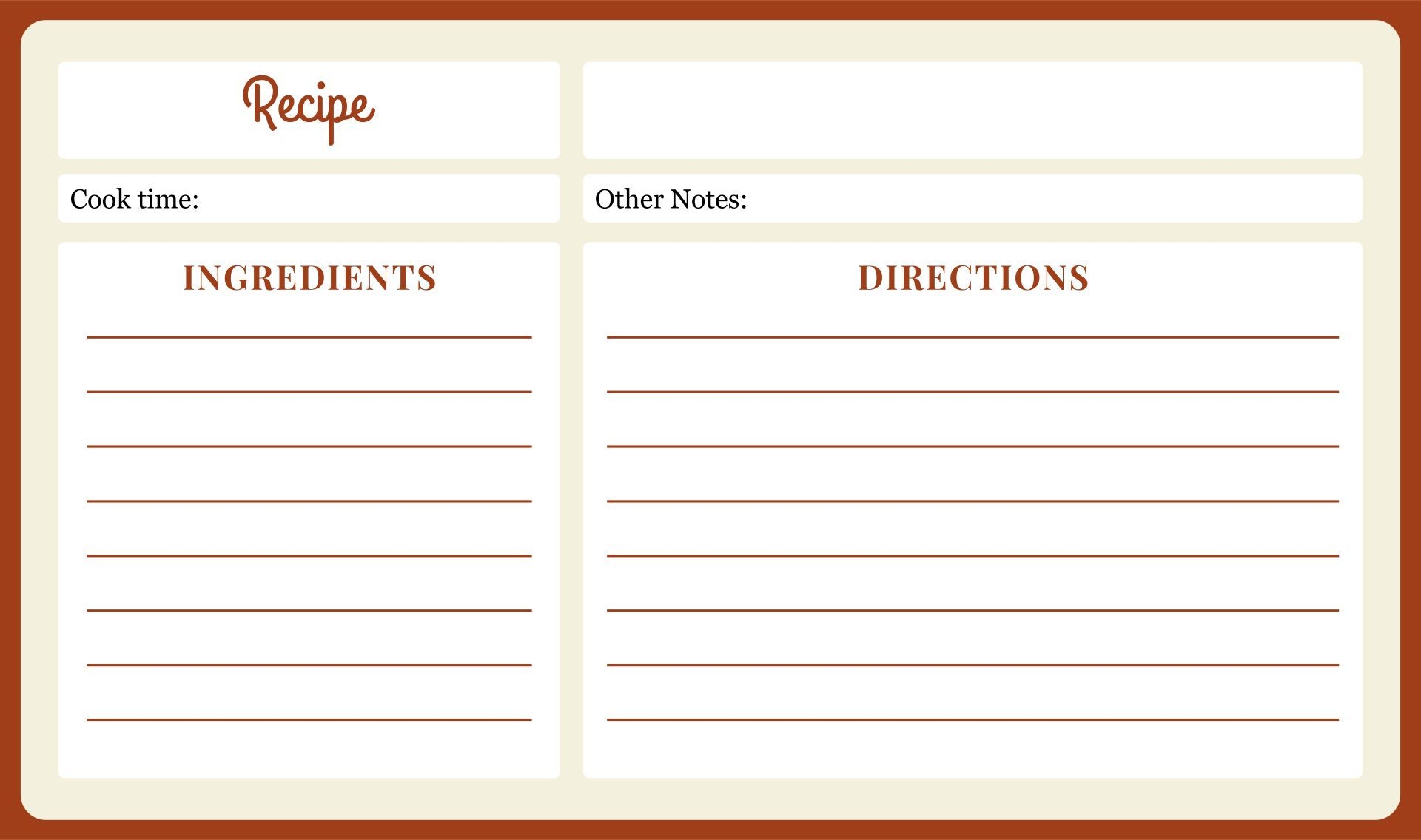 Printable Recipe Cards 4X6 Free Recipe Cards Template Printed Recipe 