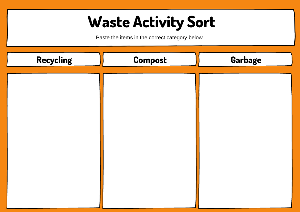 Printable Recycling Sorting Activity Worksheet