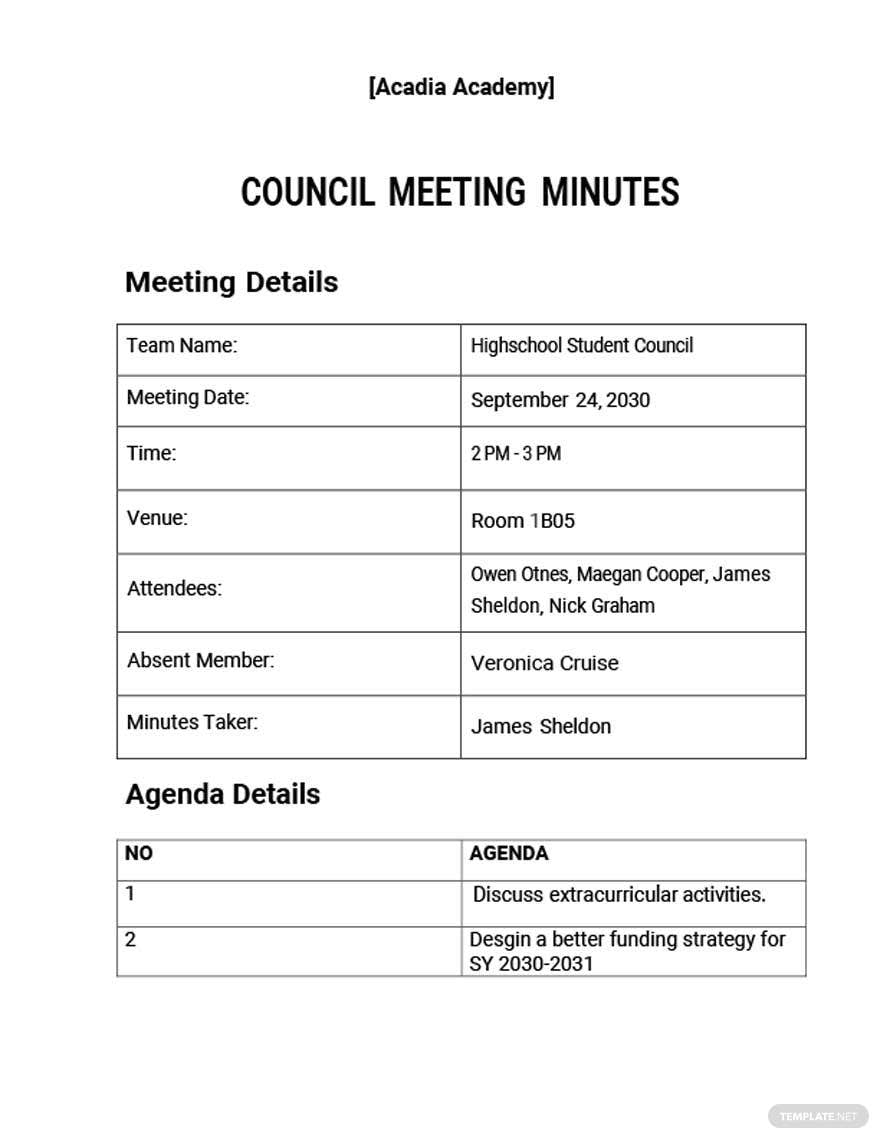 Printable Resident Council Meeting Template Printable Templates 