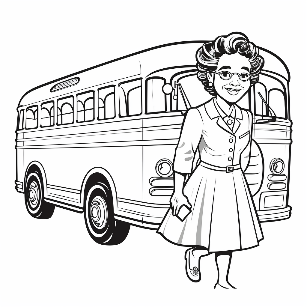 Printable Rosa Parks To Color Coloring Page