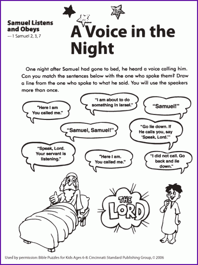 Printable Samuel Bible Story Activities