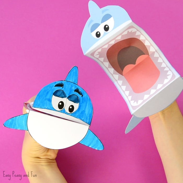 Printable Shark Puppet Easy Peasy And Fun