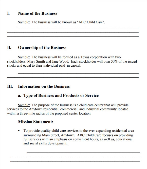 business plan simple template