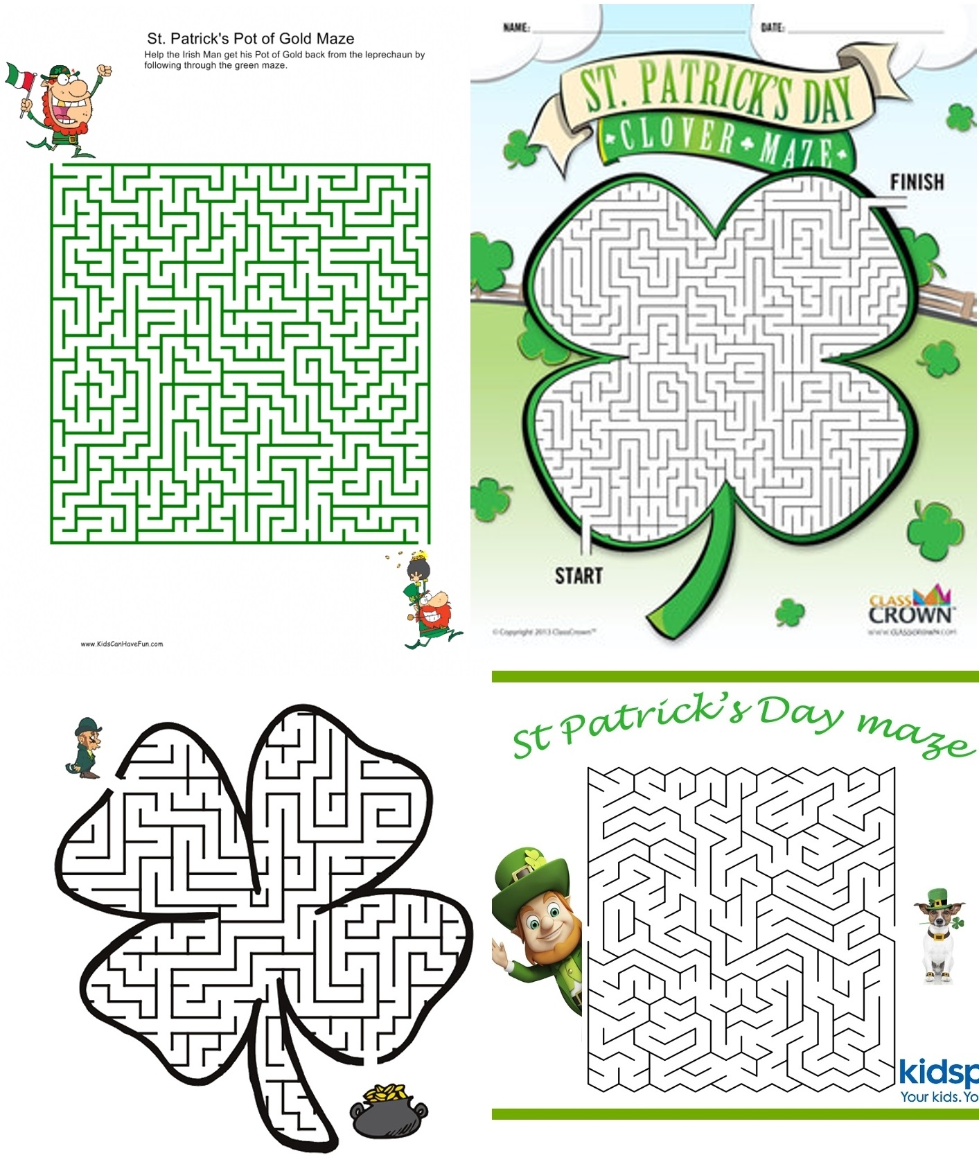 st patrick's day activities printables