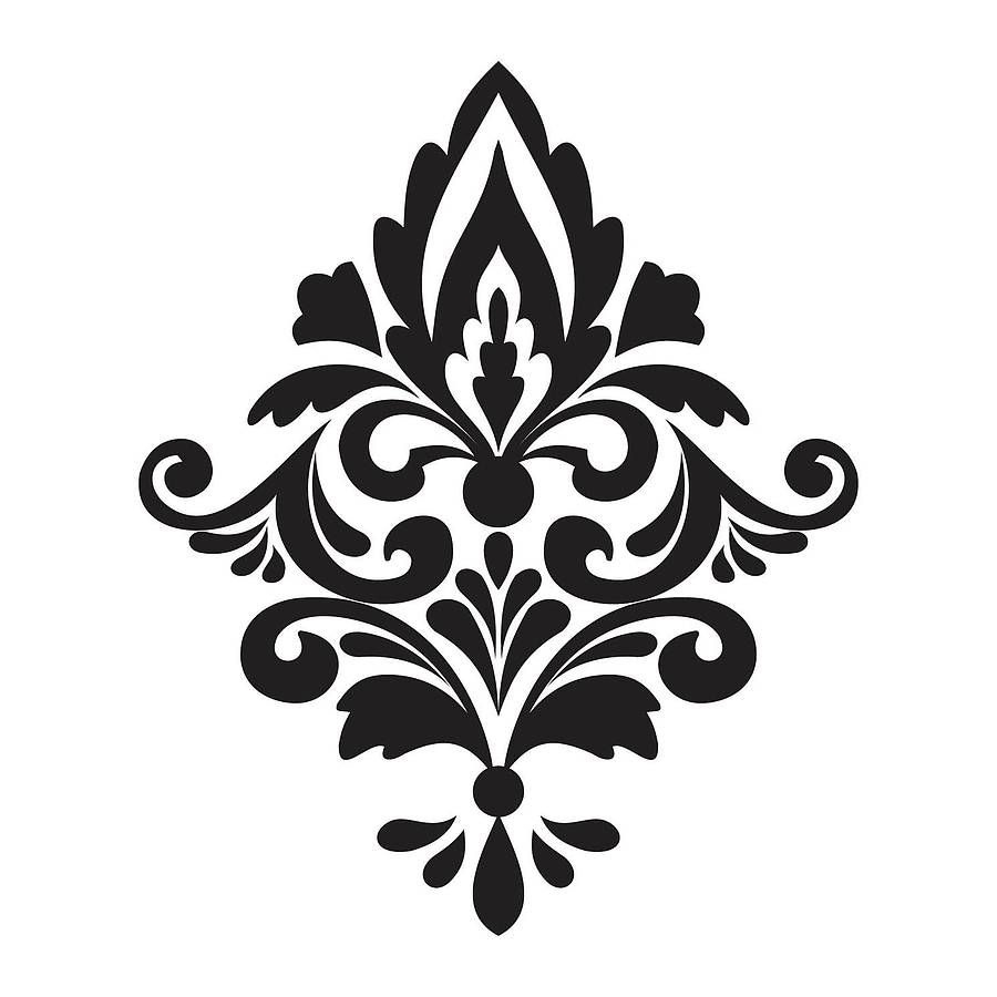 Printable Stencils With Simple Design Stencils Printable Damask 