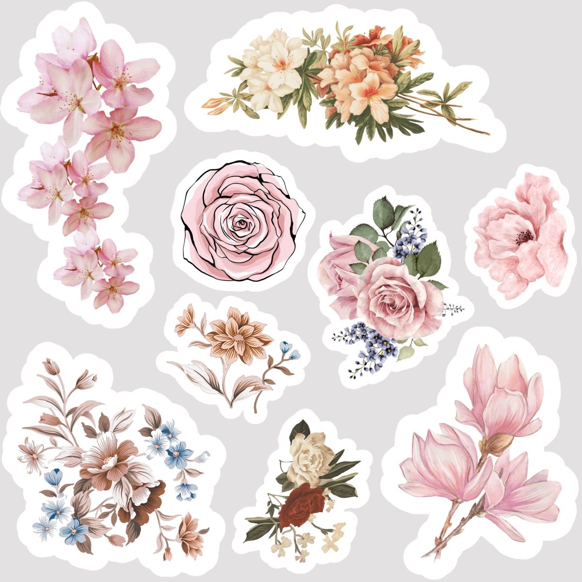 Printable Stickers Flowers