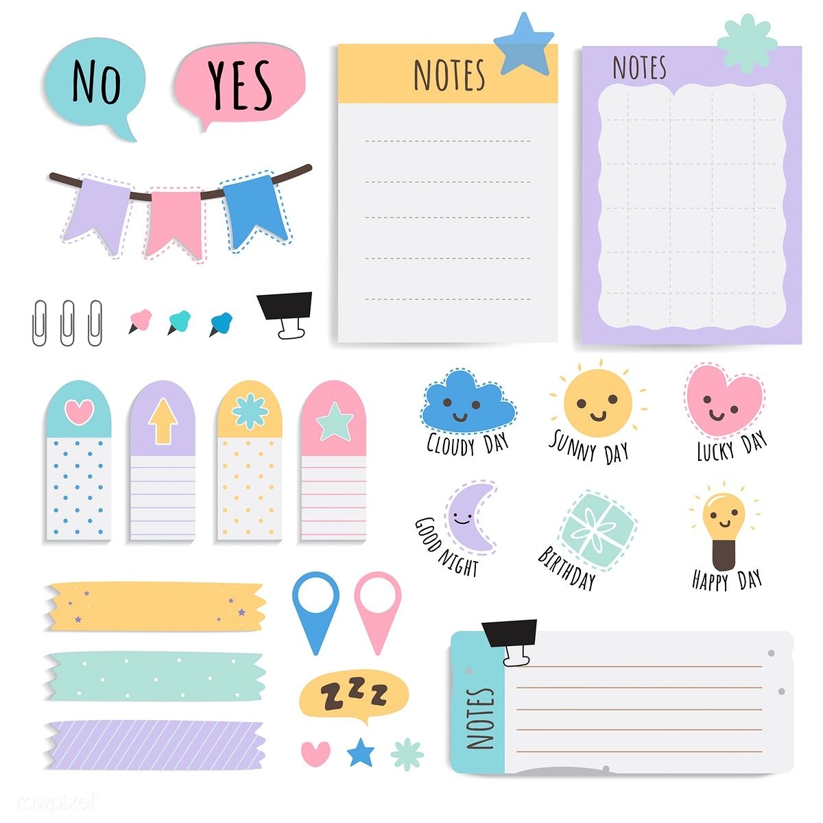 blank sticky notes design printable