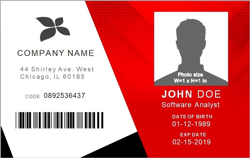 id card template printable