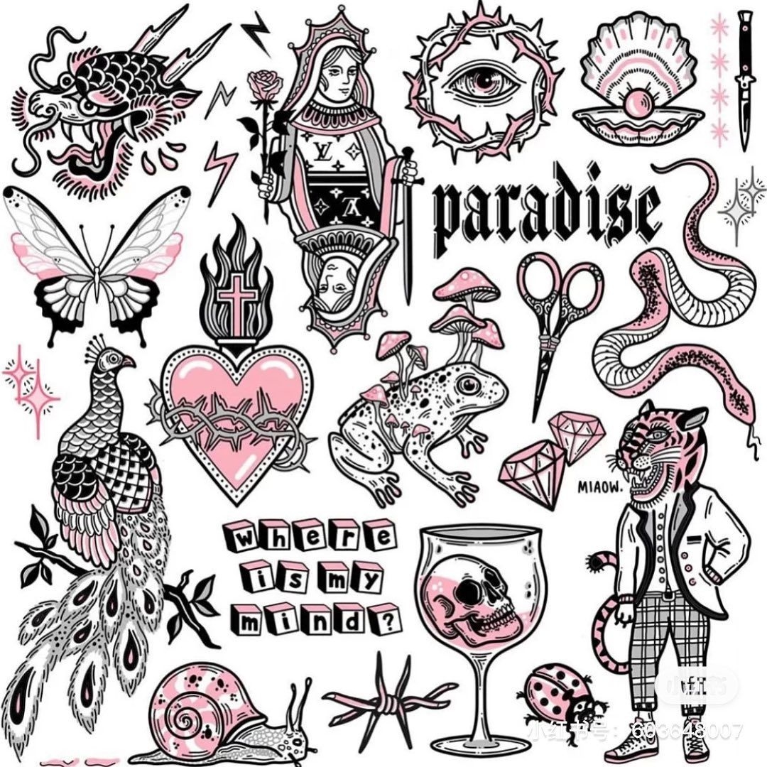 Printable Tattoo Flash Sheets Printable New Year Banners