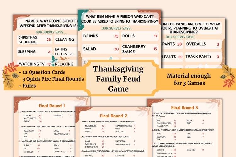 free printable family feud thanksgiving game