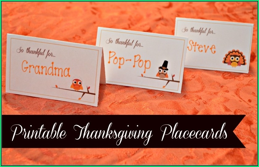 Printable Thanksgiving Place Cards Template Template 1 Resume 