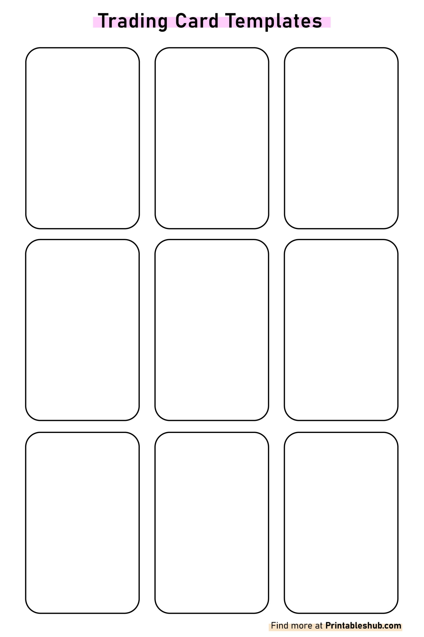 Printable Trading Card Templates Printable Free Templates