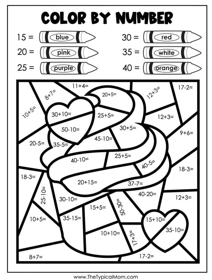Printable Valentines Color By Number Printable Templates Protal