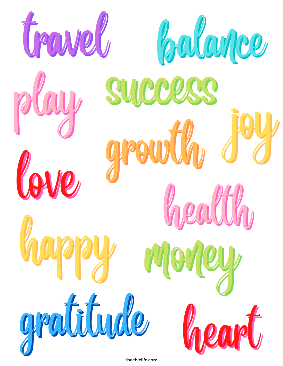 free printable vision board pictures