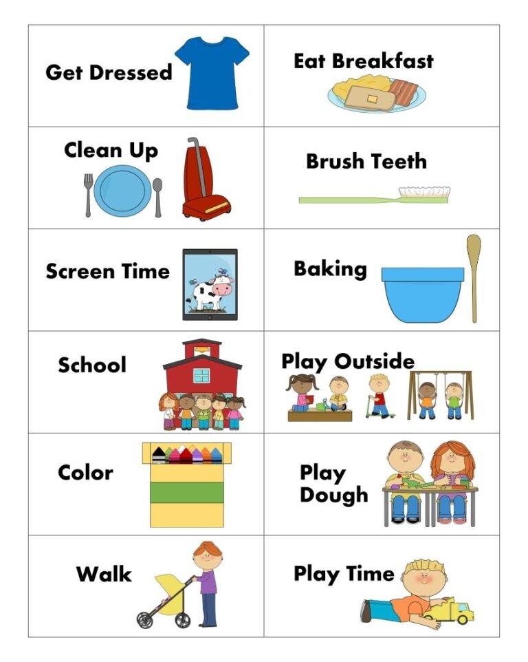 Printable Visual Schedule Printable JD