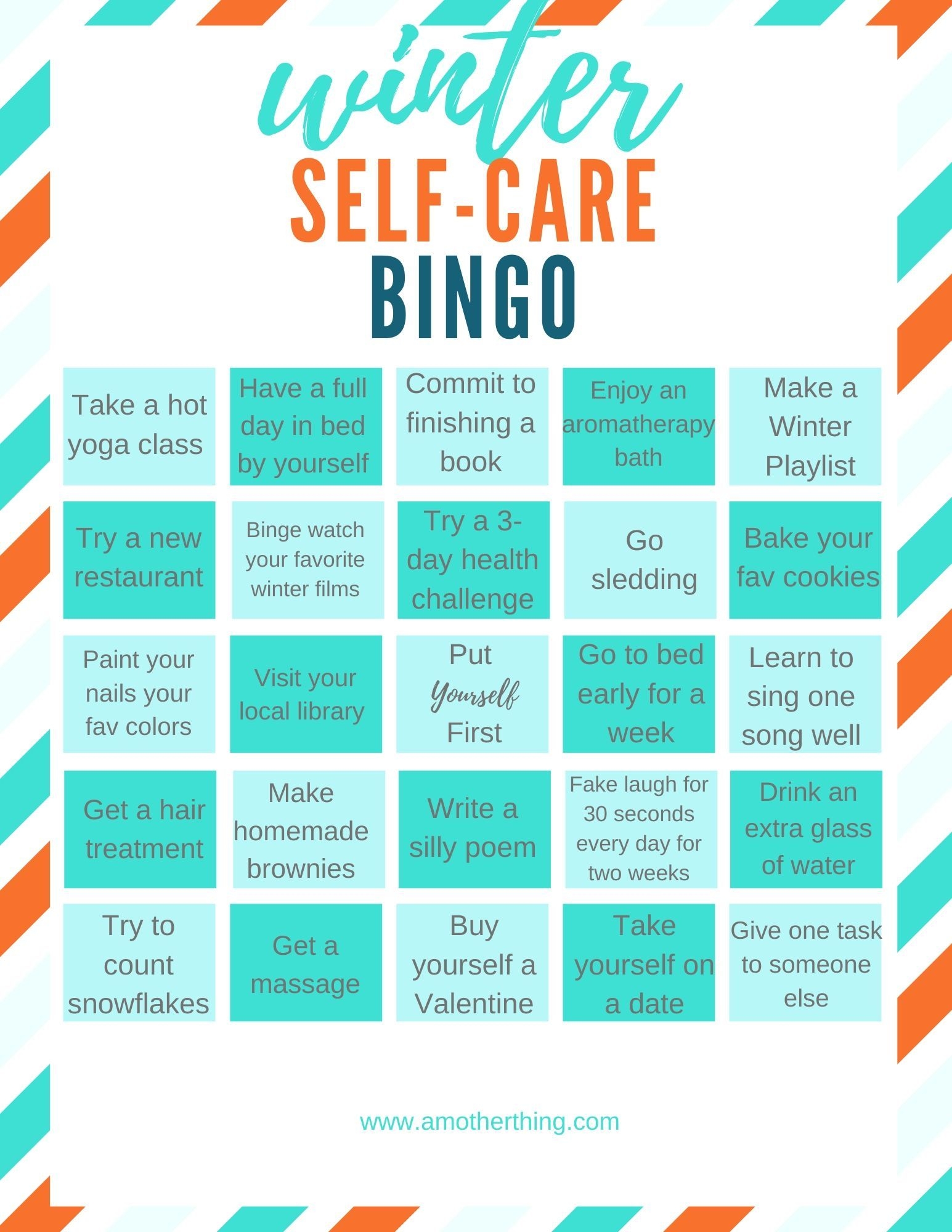 printable self care activities