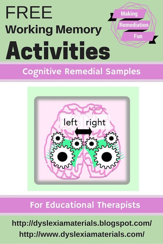 Printable Working Memory Activities Adults