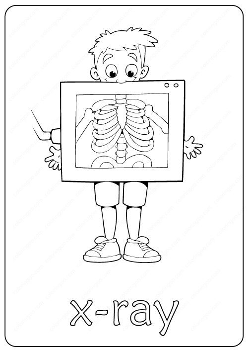 Printable X Ray Coloring Page Book PDF