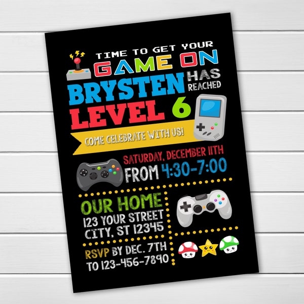 Printed Game Truck Invitations Etsy