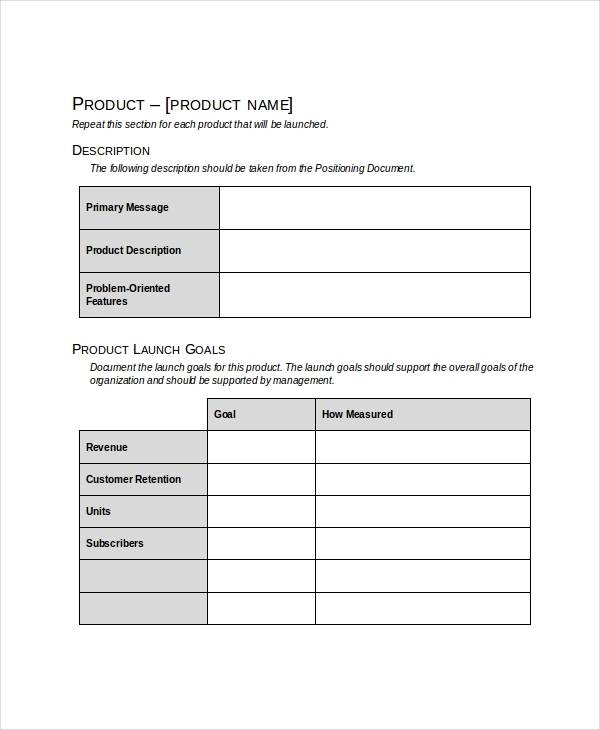 Product Launch Marketing Plan Template