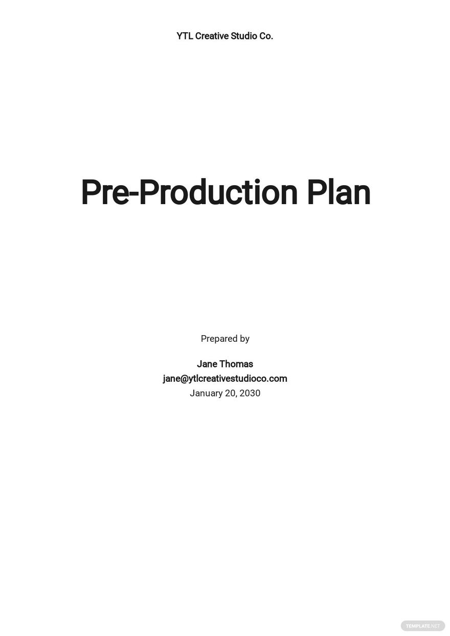 Production Plan Templates Documents Design Free Download 