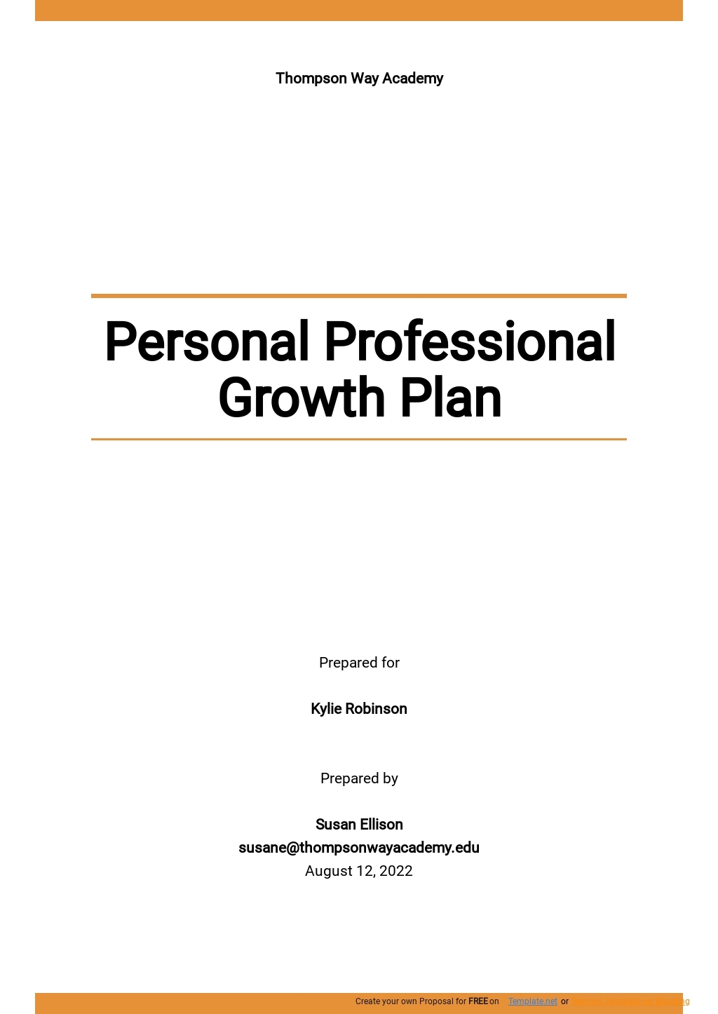 Professional Growth Plan Templates Documents Design Free Download 