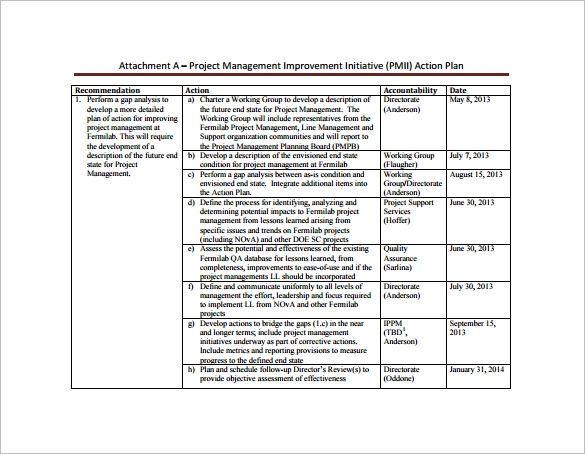 Project Action Plan Template 17 Free Word Excel PDF Format Download
