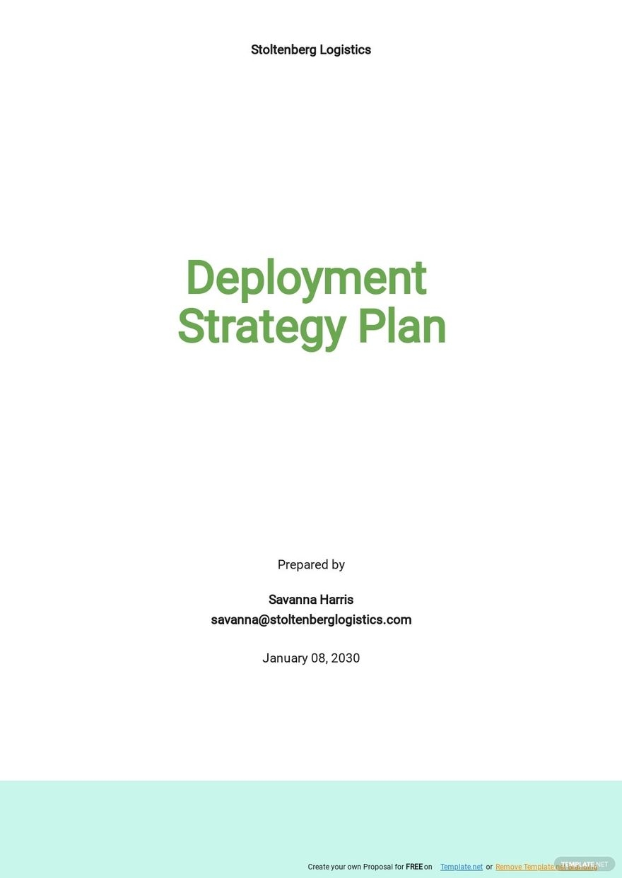 Project Deployment Plan Template Google Docs Word Apple Pages 
