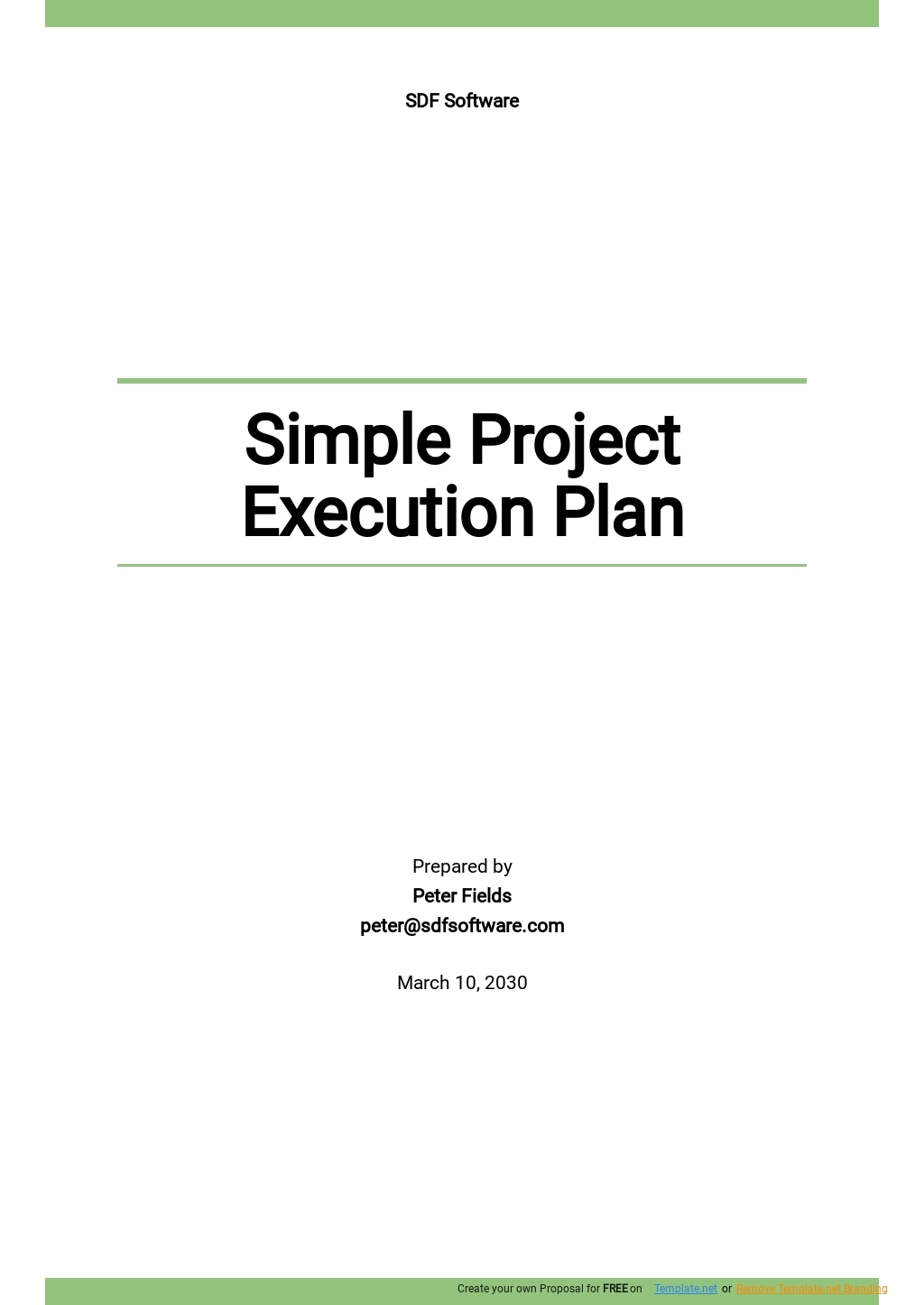 Project Execution Plan Templates Documents Design Free Download 