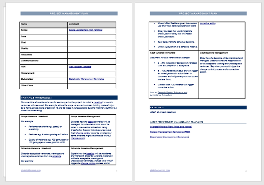 Project Management Plan Template FREE Download