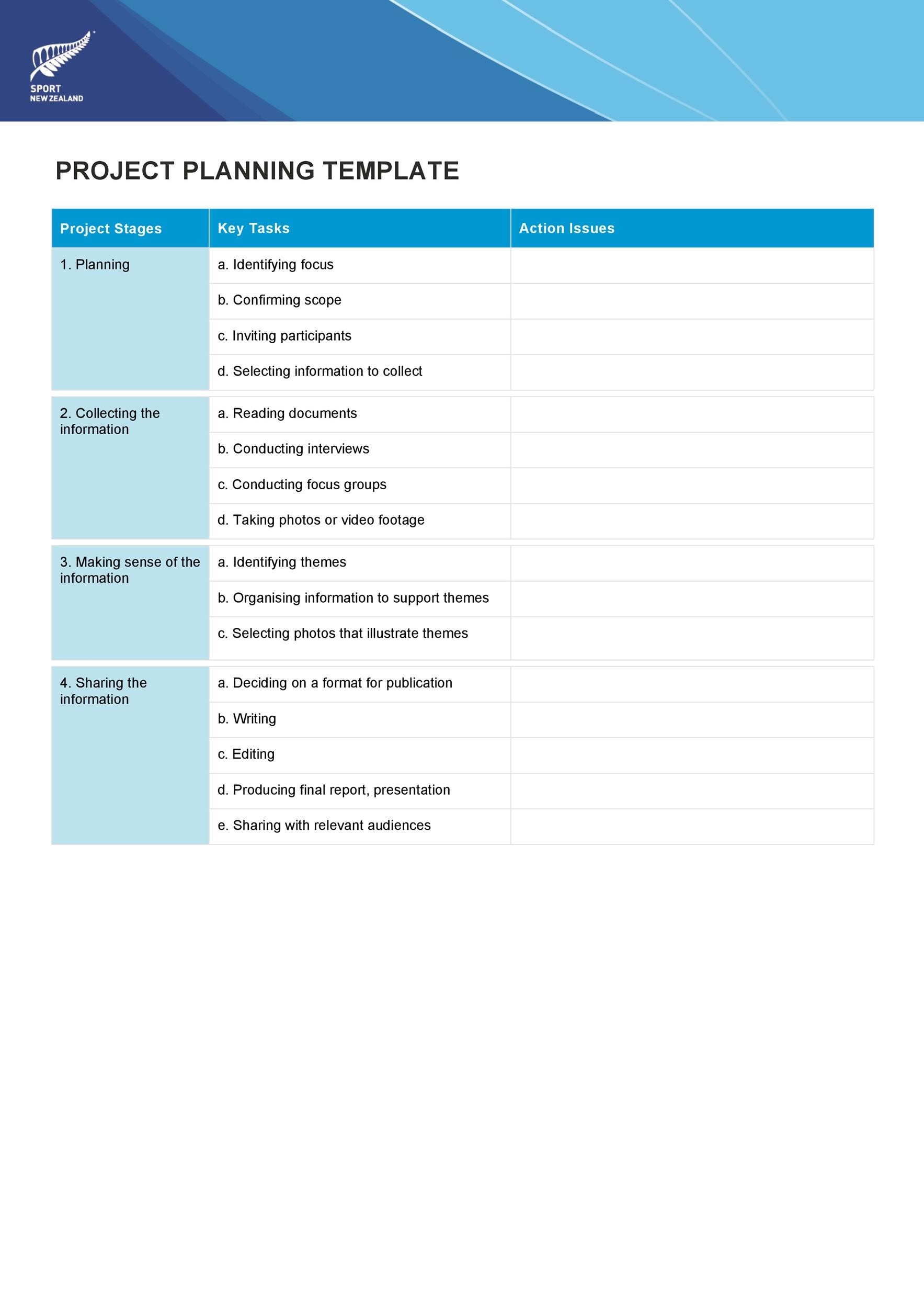 Project Planning Template Google Sheets
