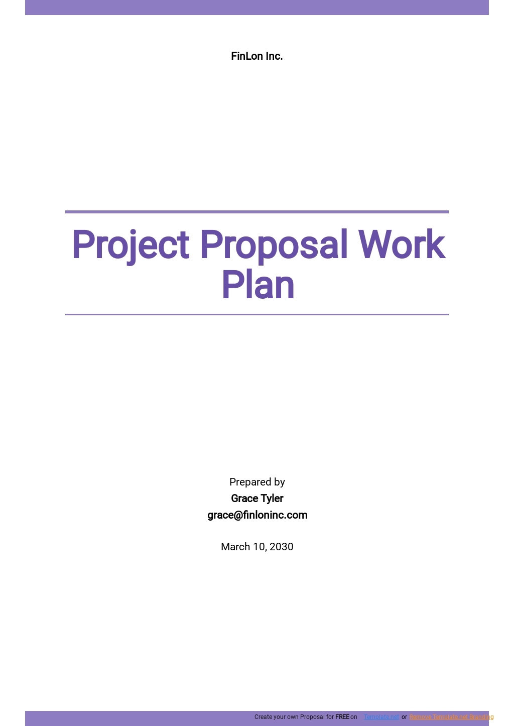Project Proposal Work Plan Template Google Docs Word Apple Pages 
